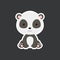 Sticker of cute baby panda sitting. Adorable animal character for design of album, scrapbook, card, poster, invitation