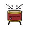 sticker of a cute cartoon crying drum