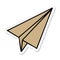 sticker of a cute cartoon paper aeroplane