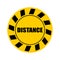 Sticker distance with virus. Keep your distance in line. Stickers for shops and public places. Coronavirus isolation mode.