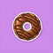 Sticker donut with chocolate glaze and caramel