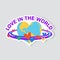 Sticker Earth in the shape of a heart. Love in the world