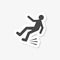 Sticker of a falling person. Wet Floor Warning Sign. Slippery road