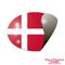 Sticker with flag of Denmark. Vector.
