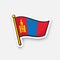 Sticker flag of Mongolia on flagstaff