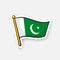 Sticker flag of Pakistan on flagstaff