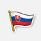 Sticker flag of Slovakia on flagstaff