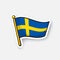 Sticker flag of Sweden on flagstaff