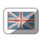 sticker flag united kingdom with opaque grunge texture