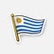 Sticker flag of Uruguay on flagstaff