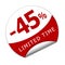 Sticker forty five percent off for a limited time