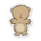 sticker of a frightened teddy bear cartoon