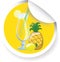 Sticker with Fruit cocktail,vector