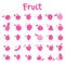 Sticker Fruit Cute Cartoon Vector Icon