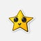 Sticker funny gold star with happy eyes