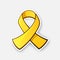 Sticker of gold ribbon, symbol of Childhood Cancer