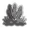 Sticker gray silhouette carnival of teather mask with feathers