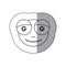 sticker of grayscale contour with face of frog with big eyes