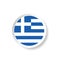 Sticker of greece flag in blue and white color illustration