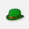 Sticker green bowler hat with buckle and clover