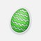 Sticker green Easter egg with zigzag pattern