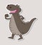 Sticker of grey crocodile dinosaur on profile with pointed teeth