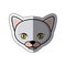 sticker grey shading picture face cute cat animal