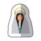 Sticker half body picture colorful saint virgin mary