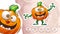 Sticker halloween pumpkin - horror illustration