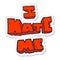 sticker of a I hate me cartoon symbol