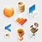 Sticker icon set for business and money