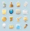 Sticker icons for business and finance