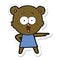 sticker of a laughing pointing teddy bear cartoon