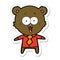 sticker of a laughing teddy  bear cartoon in shirt and tie