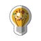 sticker light bulb with filaments and gear wheel collection