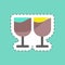 Sticker line cut Goblets. suitable for Wedding symbol. simple design editable. design template vector. simple symbol illustration