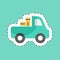 Sticker line cut Pickup Truck. suitable for Garden symbol. simple design editable. design template vector. simple symbol