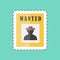 Sticker line cut Wanted Poster. suitable for Wild West symbol. simple design editable. design template vector. simple symbol