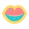 Sticker lips bright   for the holiday Valentine`s Day