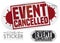 Sticker with Message for Event Cancelled due COVID-19 Outbreak, Vector Illustration