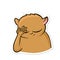 Sticker for messenger with funny animal. Hamster making facepalm gesture, feeling ashamed. Vector illustration, isolated