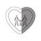 sticker of monochrome contour of heart with family unity