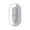 sticker monochrome silhouette pill medical in capsule shape with granules inside