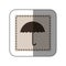 sticker monochrome square with umbrella