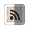 sticker monochrome square with wifi icon
