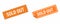 Sticker orange SOLD OUT vector isolated. Curved corner with shadows. Banner sale tag. Price flyer label