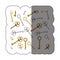 sticker pattern with vintage keys of gold and silver