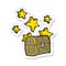 sticker of a pirate treasure chest cartoon