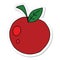 sticker of a quirky hand drawn cartoon red apple