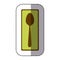 sticker rectangle banner frame with silhouette spoon cutlery icon